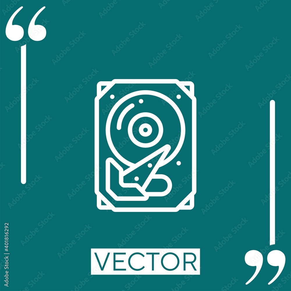 Poster hdd vector icon linear icon. editable stroke line