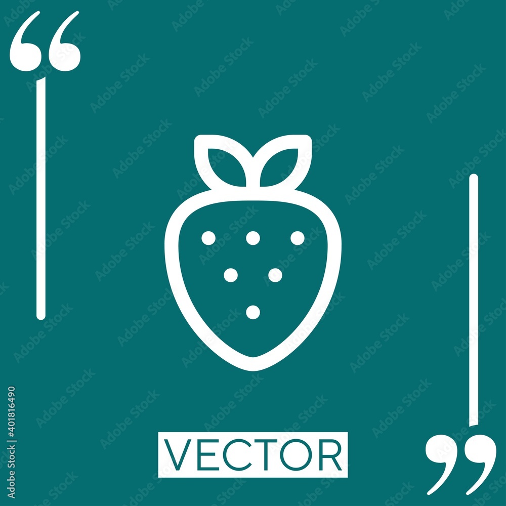 Poster strawberry vector icon linear icon. editable stroke line