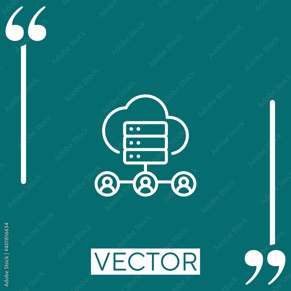 Poster data collection vector icon linear icon. editable stroke line