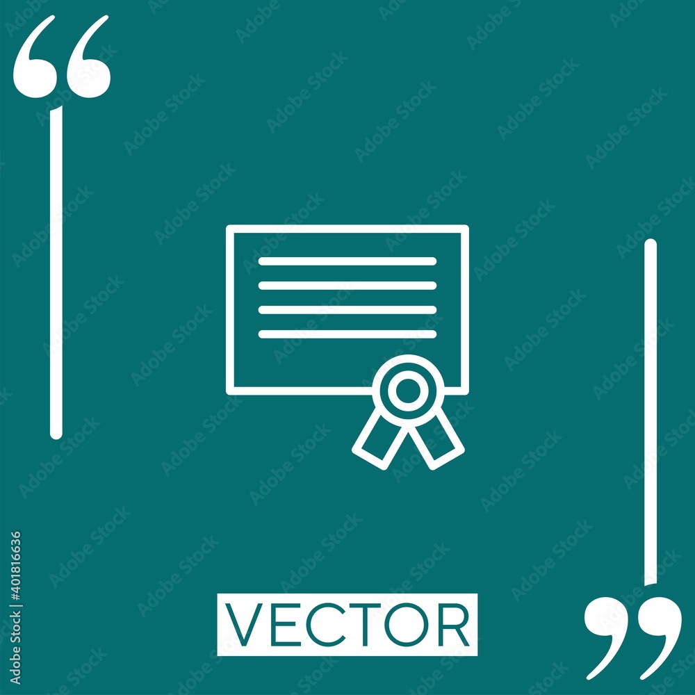 Poster diploma vector icon linear icon. editable stroke line