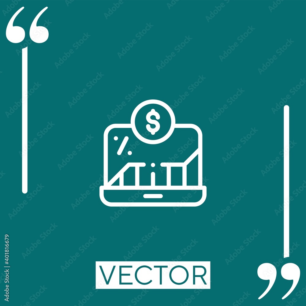Poster exchange rate vector icon linear icon. editable stroke line