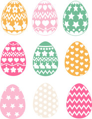 set of easter eggs