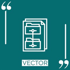 folders vector icon Linear icon. Editable stroke line