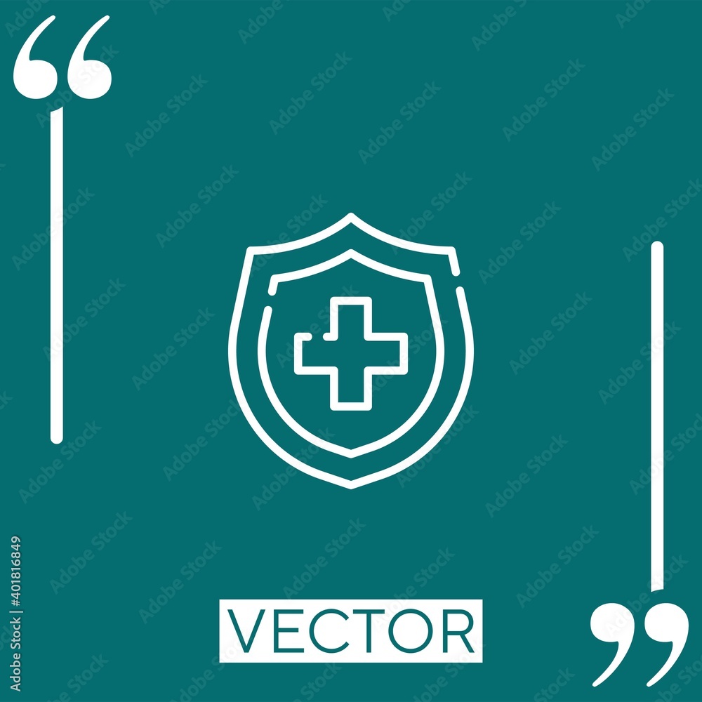 Poster shield vector icon linear icon. editable stroke line