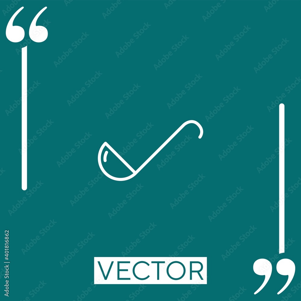 Poster soup ladle vector icon linear icon. editable stroke line