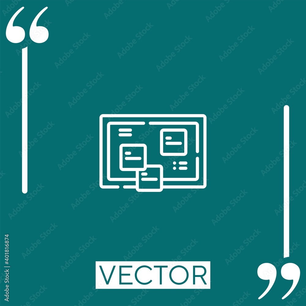 Poster stack vector icon linear icon. editable stroke line