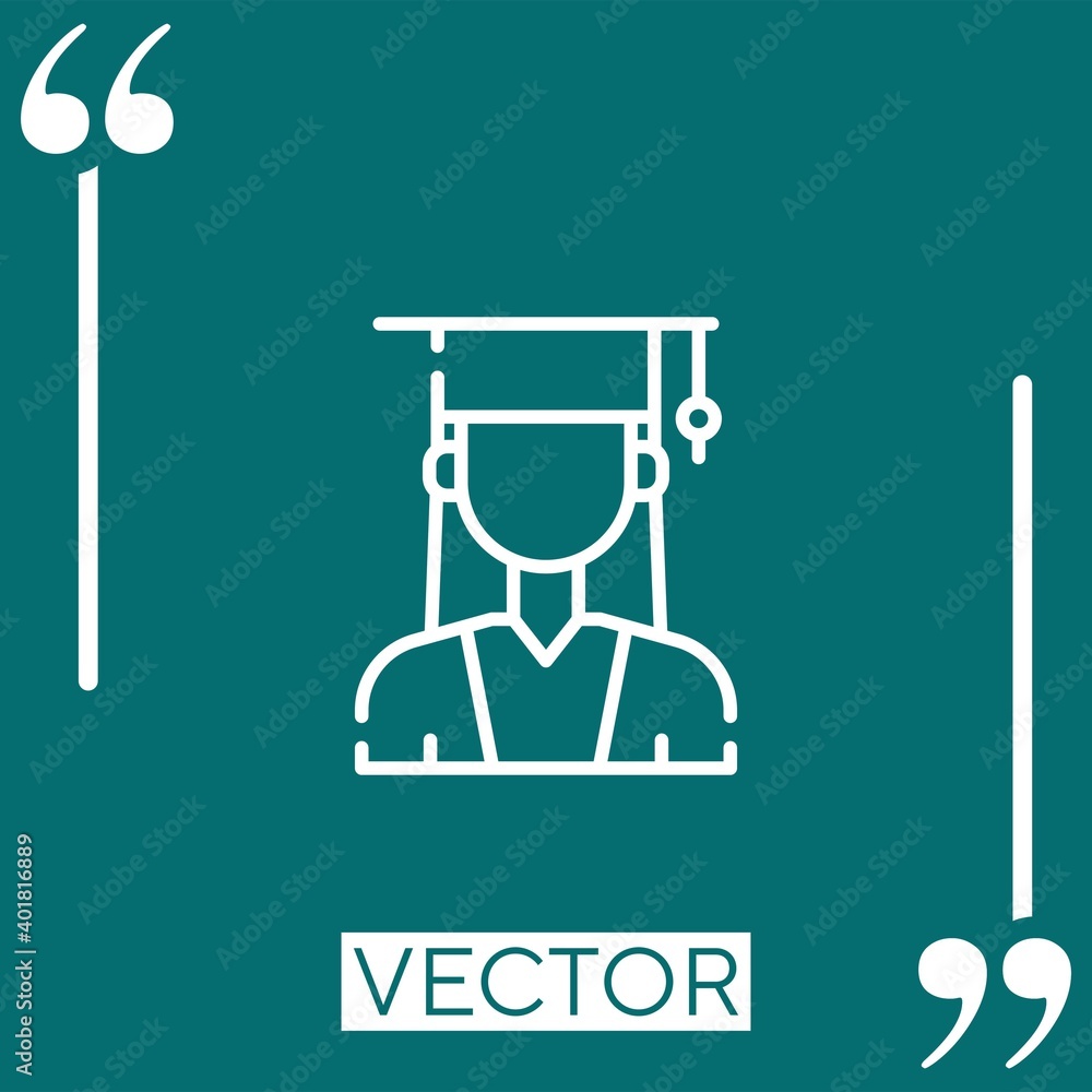 Poster student vector icon linear icon. editable stroke line