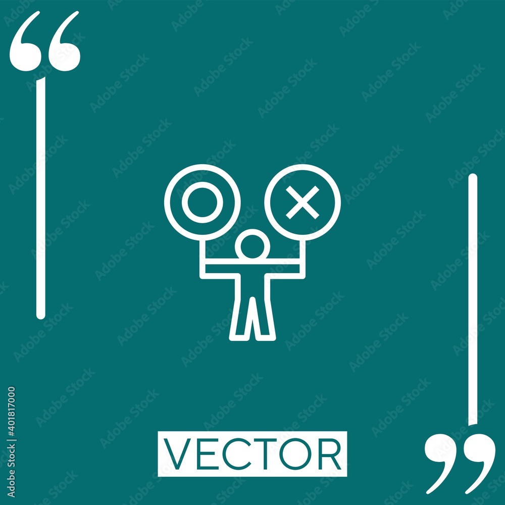 Poster decision making vector icon linear icon. editable stroke line