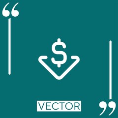 dollar   vector icon Linear icon. Editable stroke line