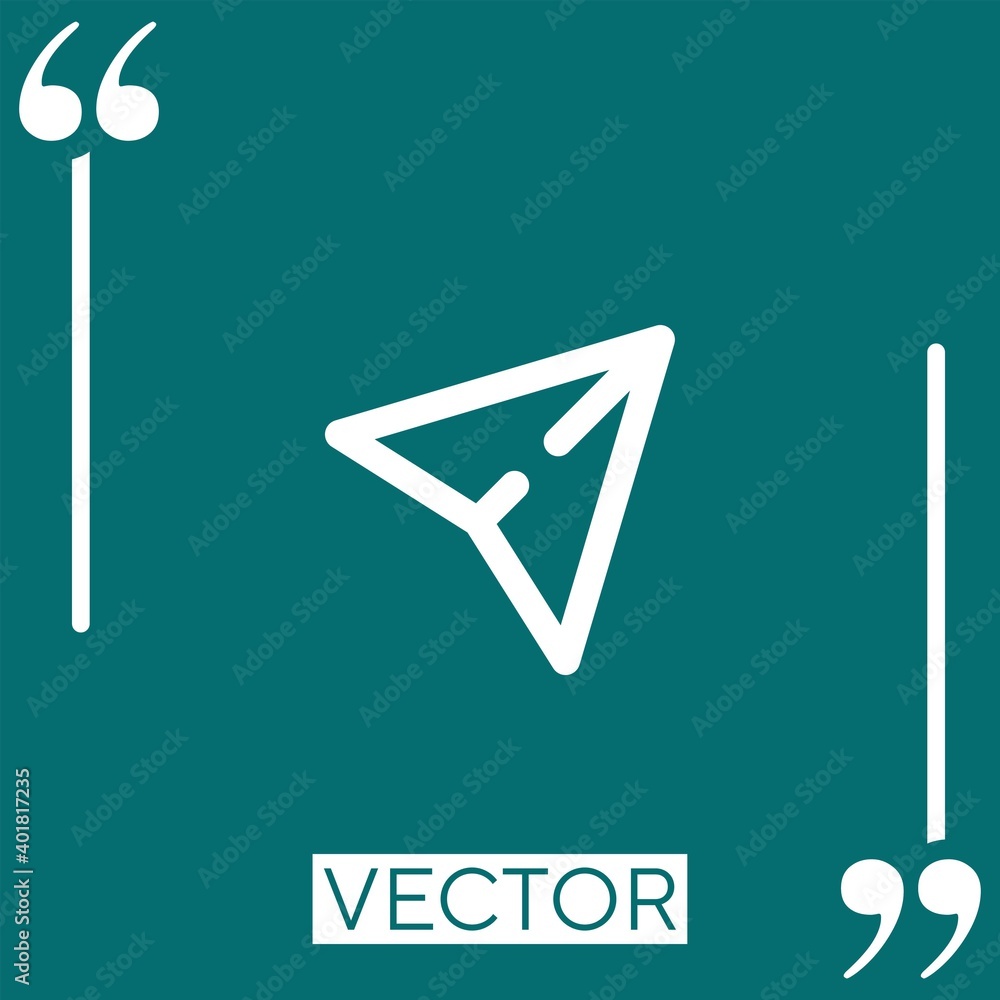 Poster send vector icon linear icon. editable stroke line