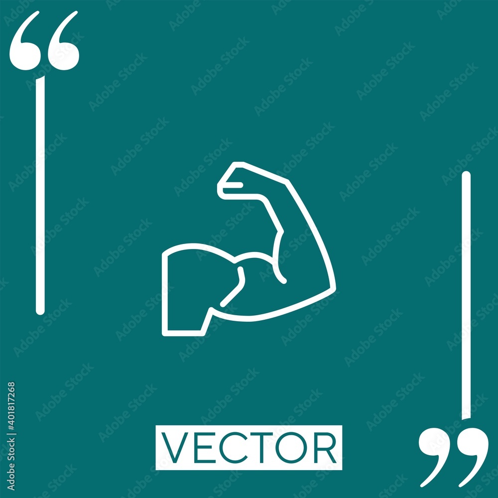 Poster strong vector icon linear icon. editable stroke line