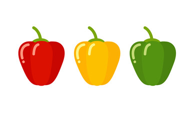 Vector set of bell peppers flat design