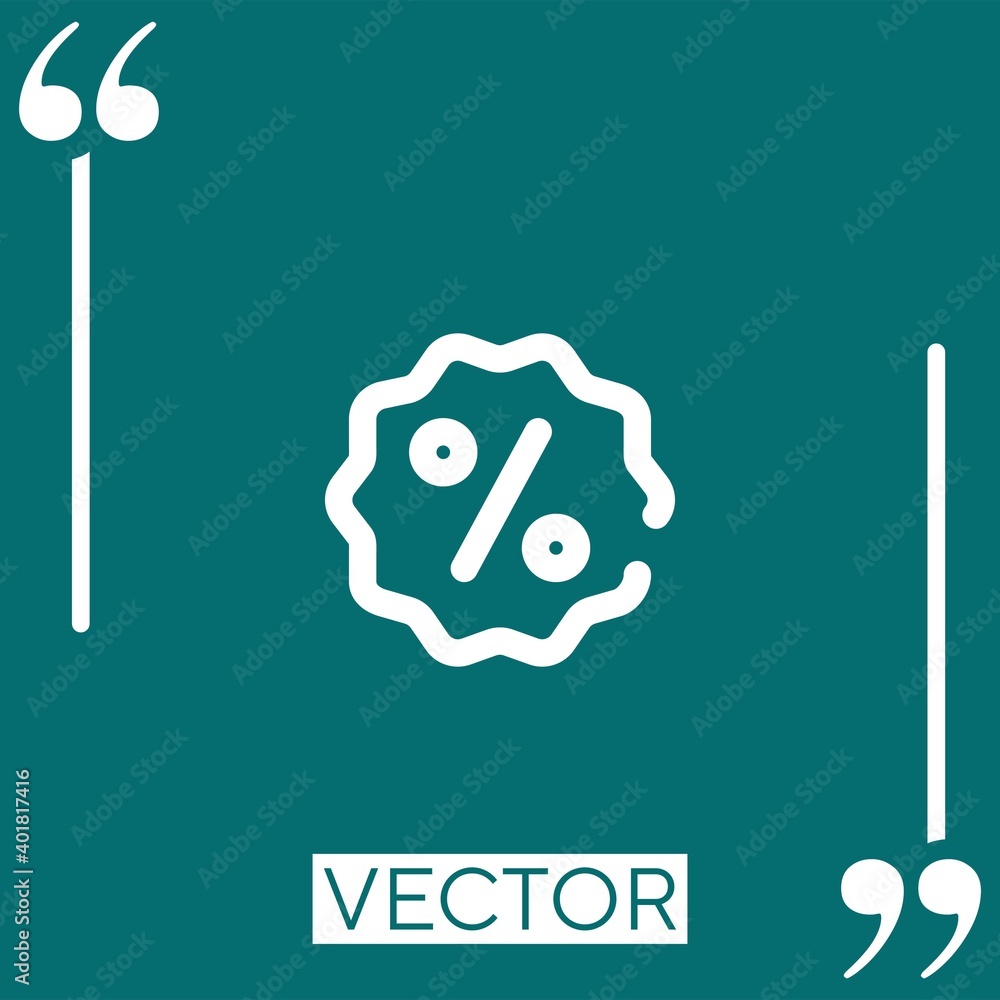 Poster discount vector icon linear icon. editable stroke line