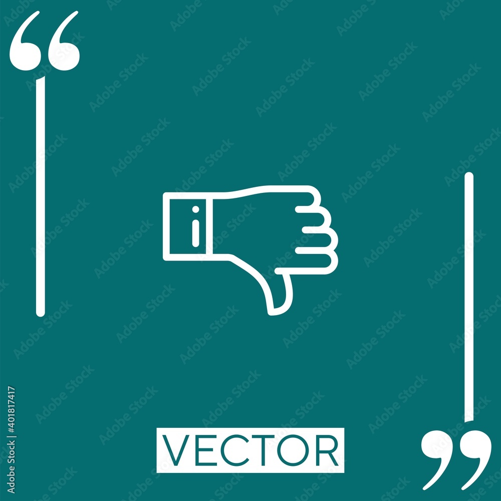 Poster dislike vector icon linear icon. editable stroke line