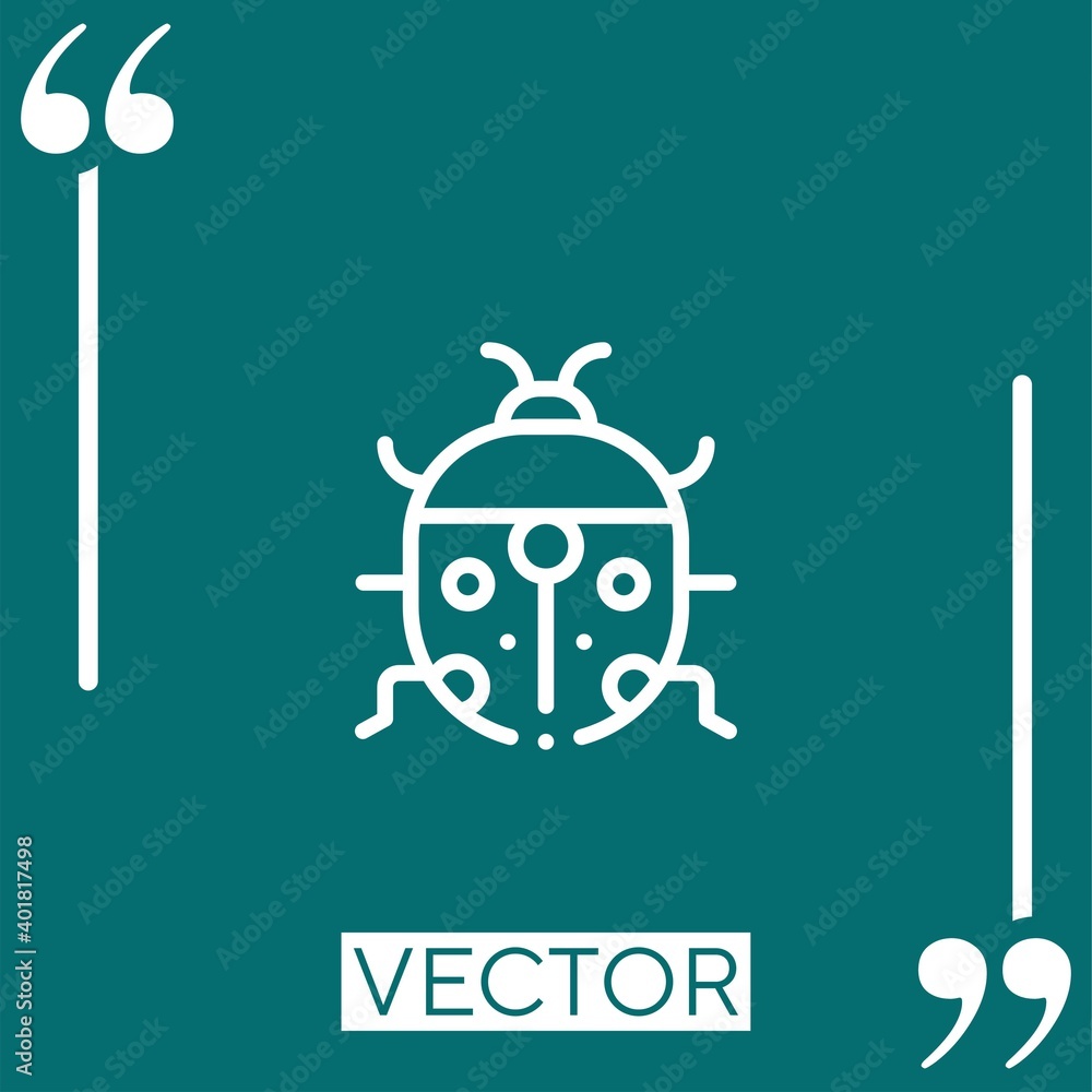 Poster ladybug vector icon linear icon. editable stroke line