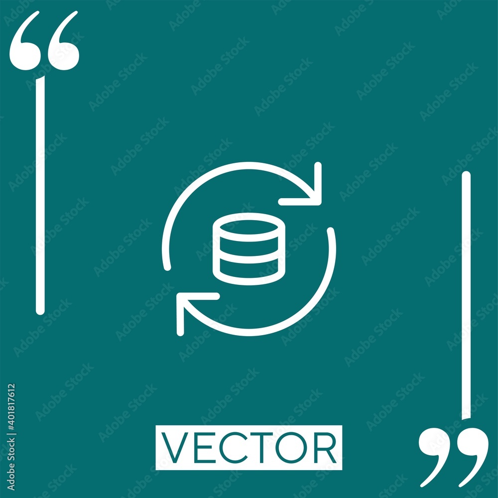 Poster sync vector icon linear icon. editable stroke line
