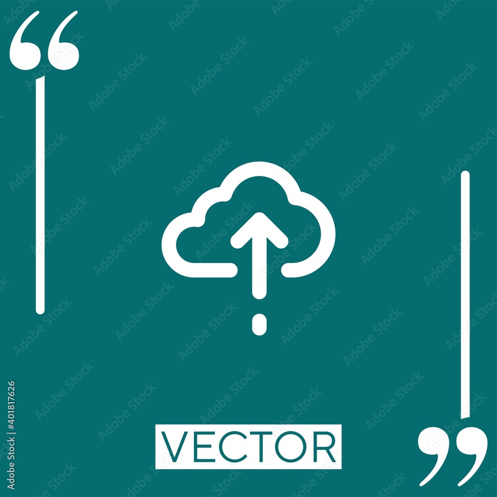 Poster upload vector icon linear icon. editable stroke line