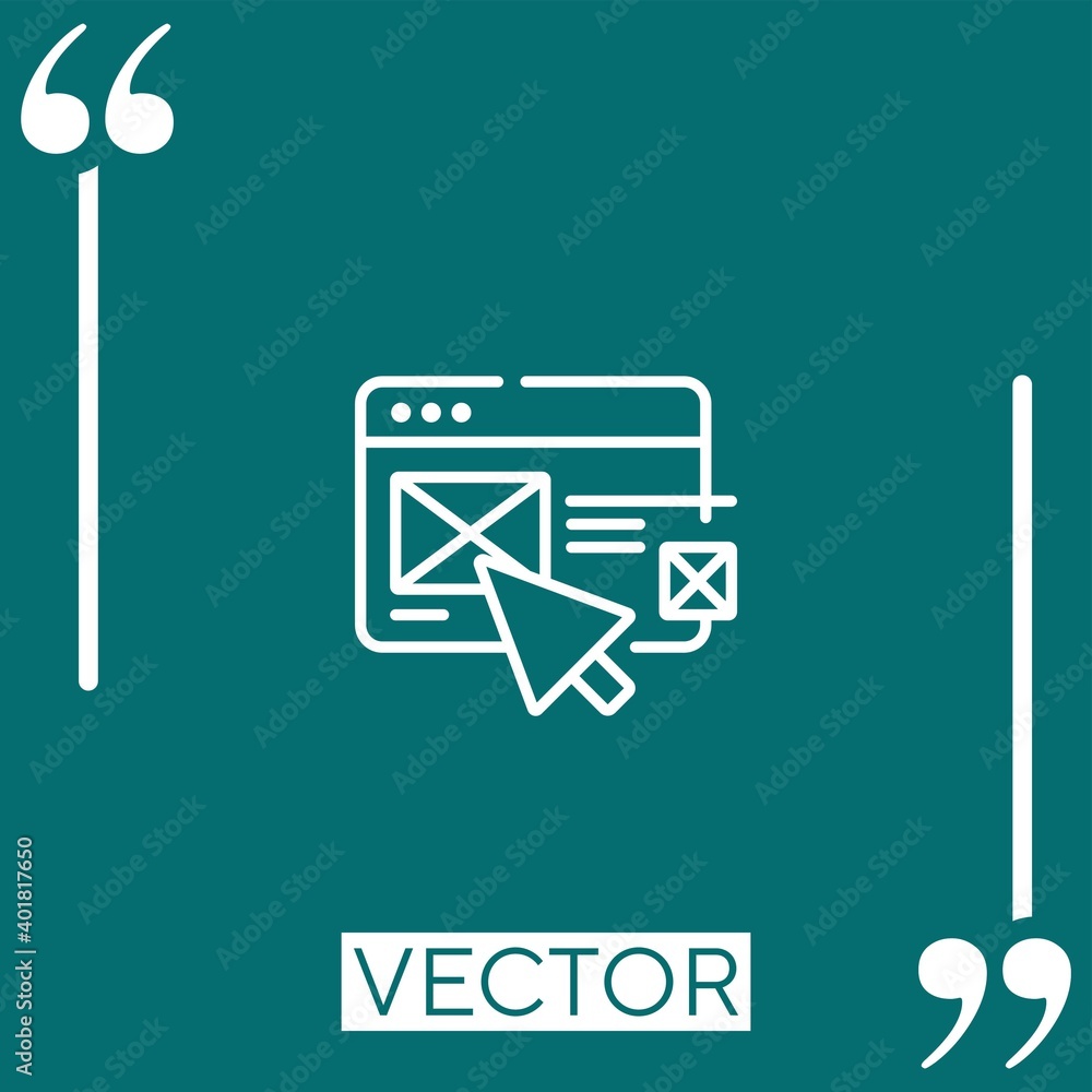 Poster web design vector icon linear icon. editable stroke line