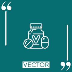 vitamins vector icon Linear icon. Editable stroke line