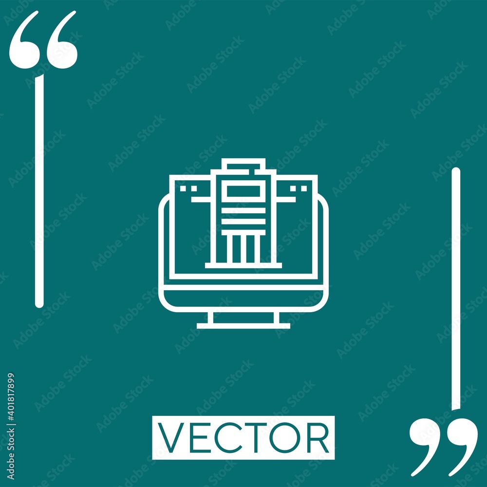 Poster monitor vector icon linear icon. editable stroke line