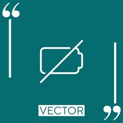 low battery vector icon Linear icon. Editable stroke line