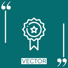 medal vector icon Linear icon. Editable stroke line