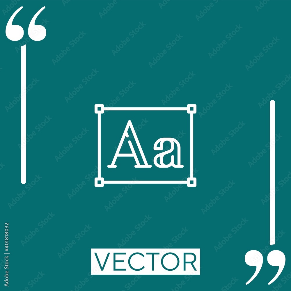Poster text vector icon linear icon. editable stroke line