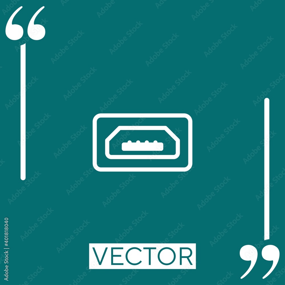 Poster usb vector icon linear icon. editable stroke line