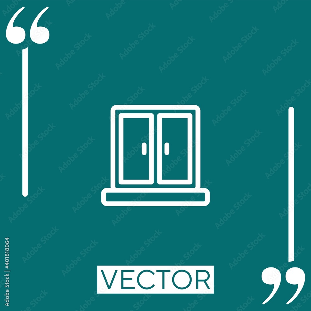 Poster window vector icon linear icon. editable stroke line