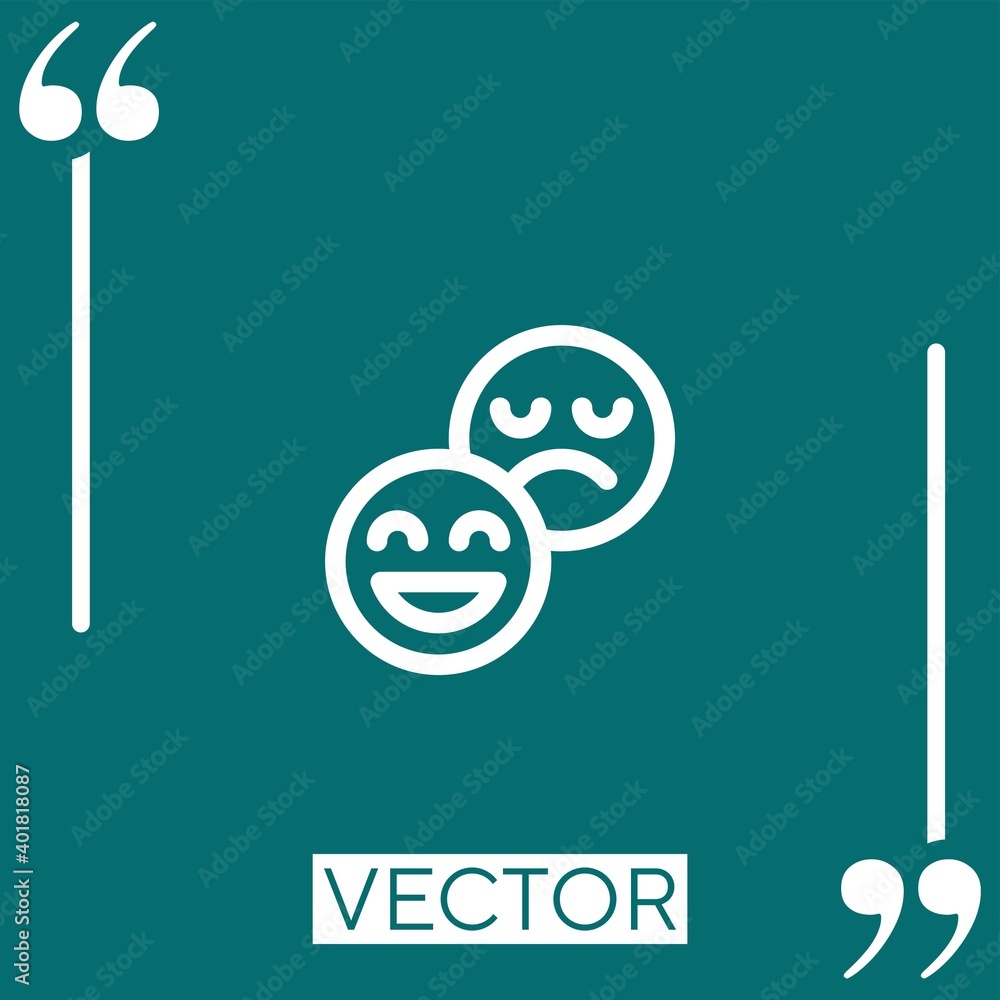 Poster attitude vector icon linear icon. editable stroke line