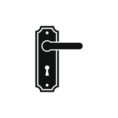 Door handle. Doorknob icon flat style isolated on white background. Vector illustration