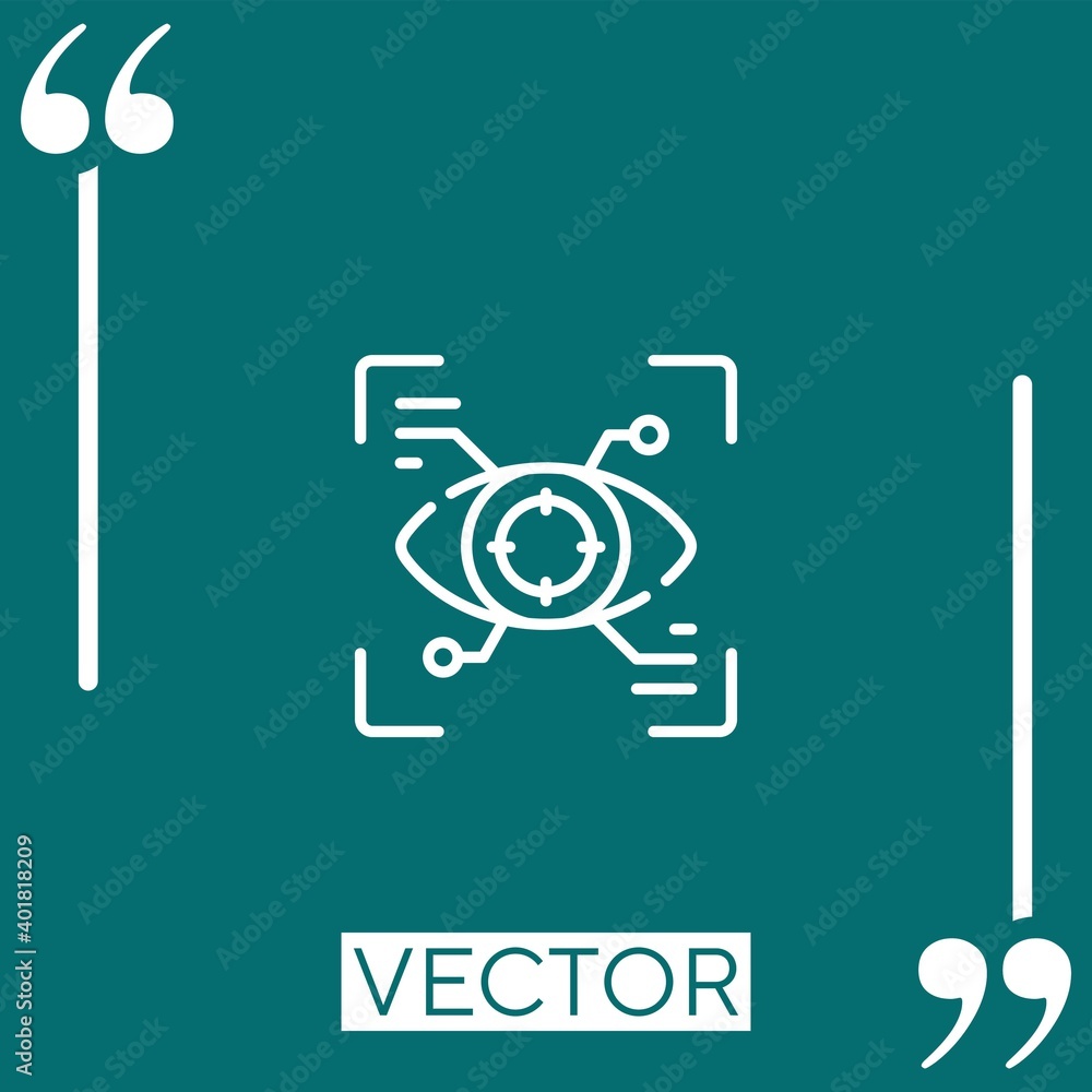 Poster eye scan vector icon linear icon. editable stroke line