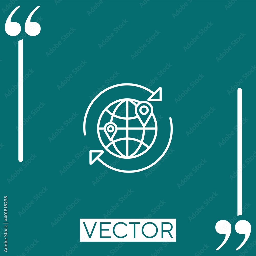 Aufkleber globe vector icon linear icon. editable stroke line