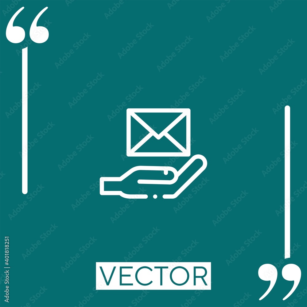 Poster hand vector icon linear icon. editable stroke line