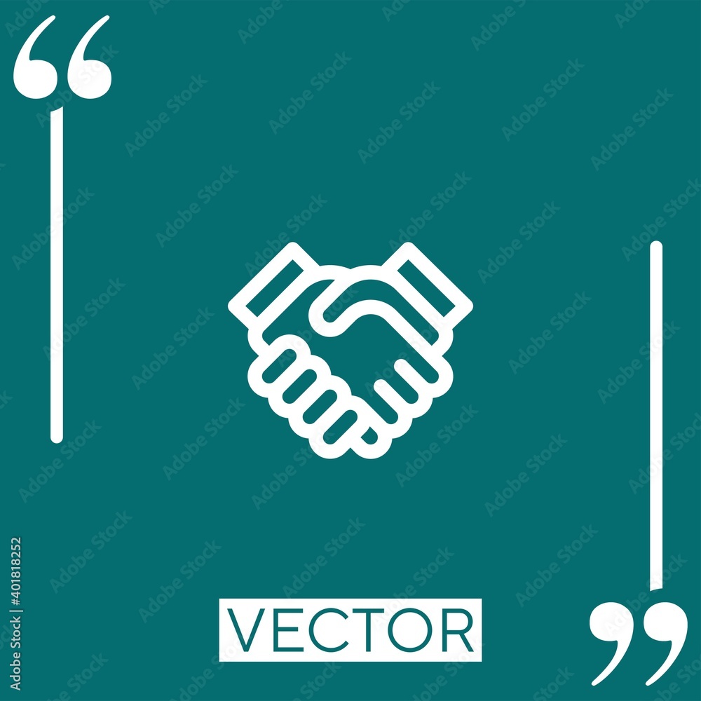 Poster handshake vector icon linear icon. editable stroke line