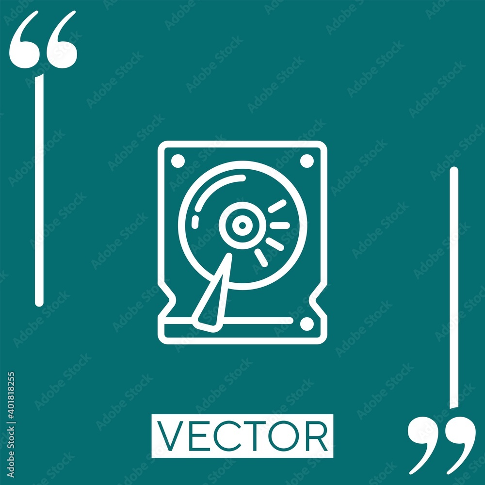 Poster hard drive vector icon linear icon. editable stroke line