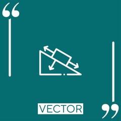 hypotenuse vector icon Linear icon. Editable stroke line