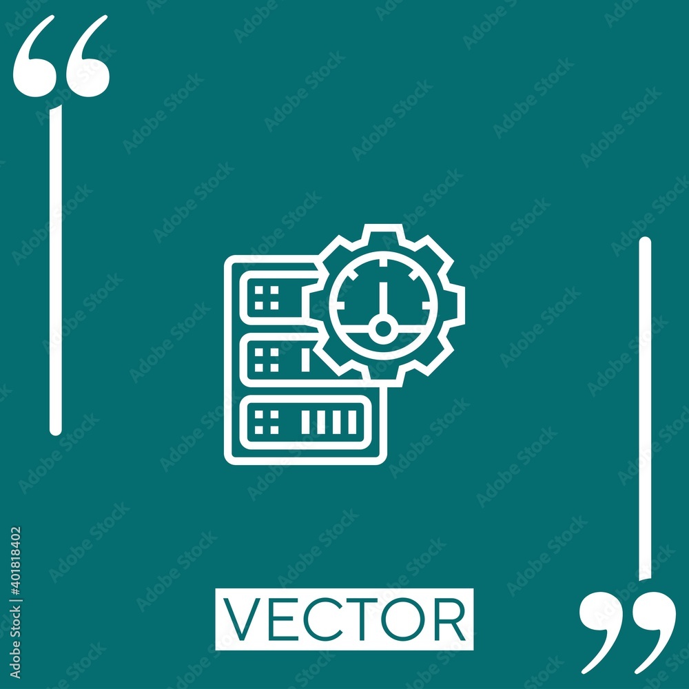 Poster server vector icon linear icon. editable stroke line