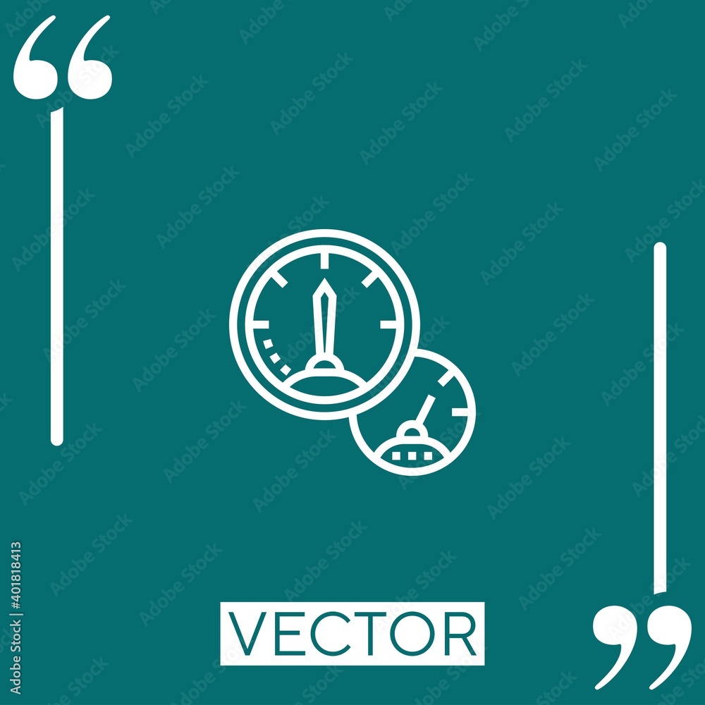 Poster speedometer vector icon linear icon. editable stroke line