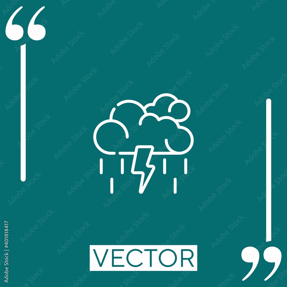 Poster storm vector icon linear icon. editable stroke line