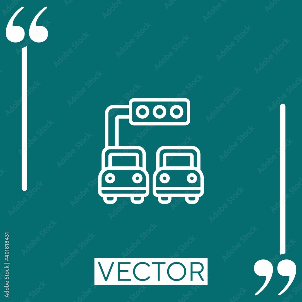 Poster traffic light vector icon linear icon. editable stroke line
