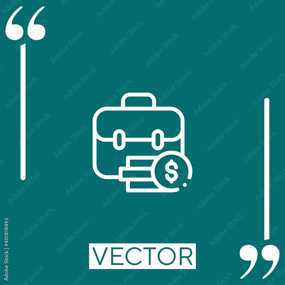 Poster briefcase vector icon linear icon. editable stroke line