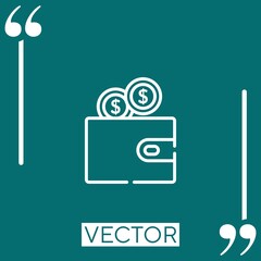 wallet vector icon Linear icon. Editable stroke line