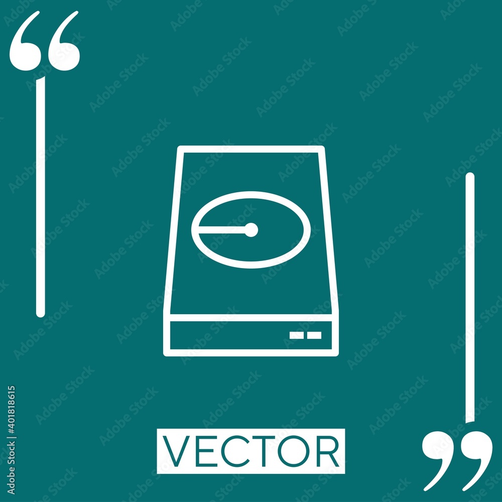 Poster hard disk vector icon linear icon. editable stroke line