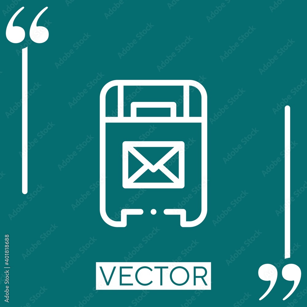 Poster mail box vector icon linear icon. editable stroke line