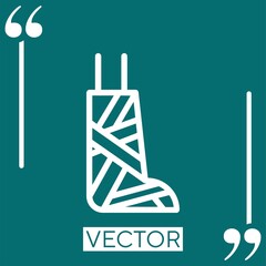 leg sling vector icon Linear icon. Editable stroke line