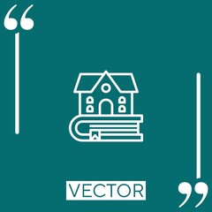 library vector icon Linear icon. Editable stroke line