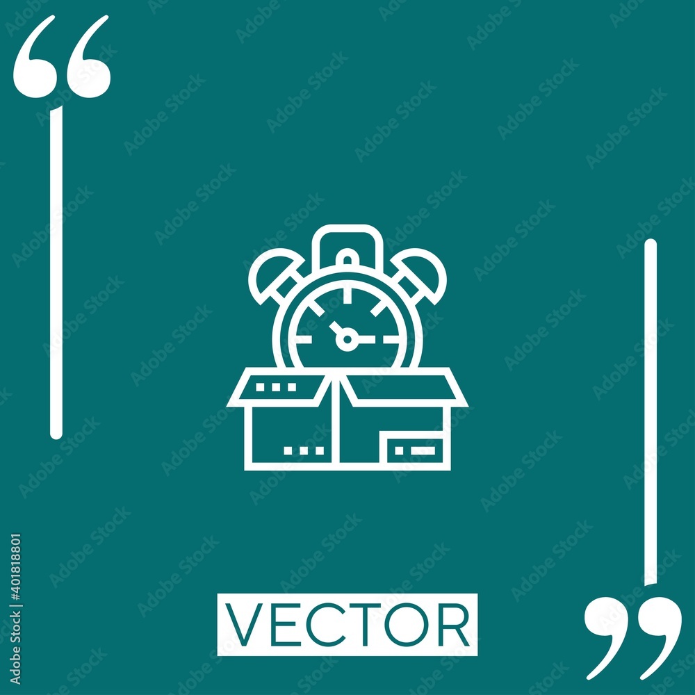 Poster time vector icon linear icon. editable stroke line