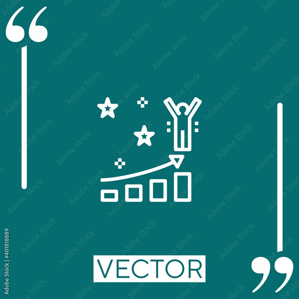 Poster development vector icon linear icon. editable stroke line