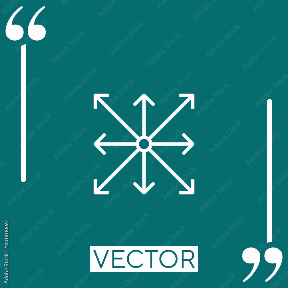Poster dimension vector icon linear icon. editable stroke line